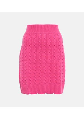 Patou Scalloped cable-knit wool miniskirt