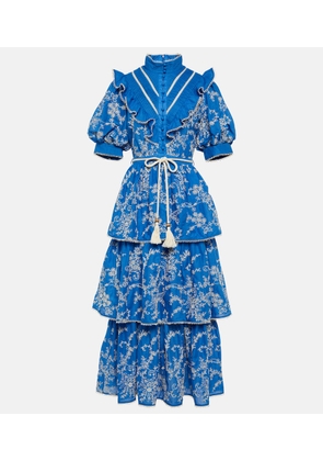 Alémais Bonnie embroidered cotton midi dress