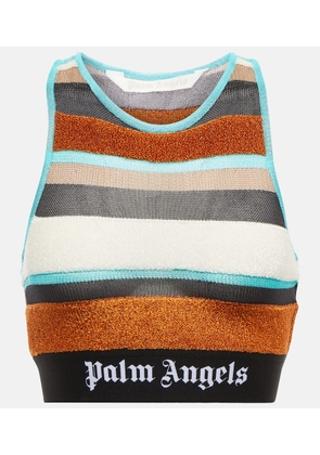 Palm Angels Lurex striped knit top