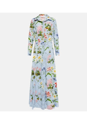 Oscar de la Renta Floral cotton-blend maxi dress
