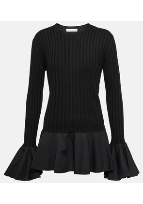 JW Anderson Ruffled ribbed-knit wool sweater