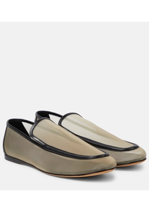 Khaite Alessia leather-trimmed mesh loafers