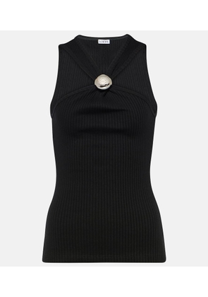 Loewe Pebble ribbed-knit cotton jersey top