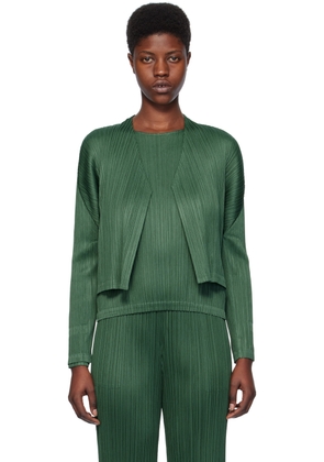PLEATS PLEASE ISSEY MIYAKE Green Monthly Colors December Cardigan