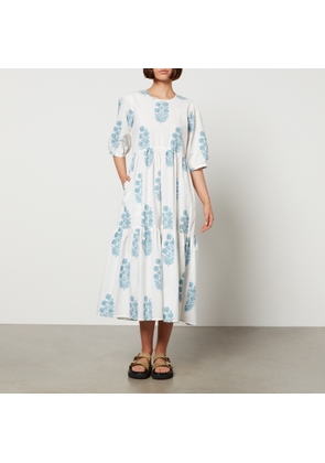 SZ Blockprints Gaia Floral-Print Cotton-Poplin Dress - XS