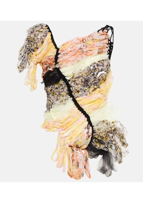 Dries Van Noten Crochet silk-blend top