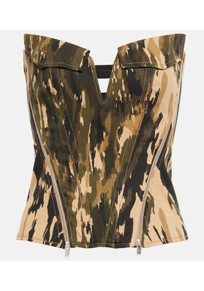 Dion Lee Printed twill corset top