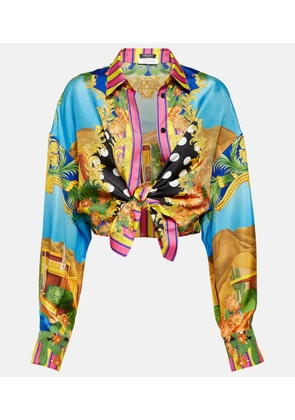 Versace Medusa Palm Springs tie-front silk blouse