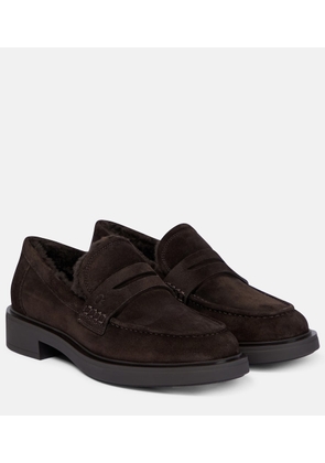 Gianvito Rossi Harris shearling-lined suede loafers