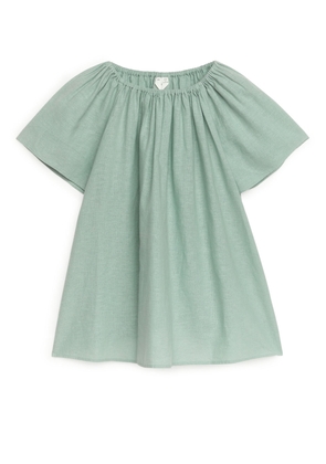 Cotton-Linen Dress - Turquoise