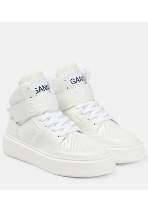 Ganni High-top faux leather sneakers