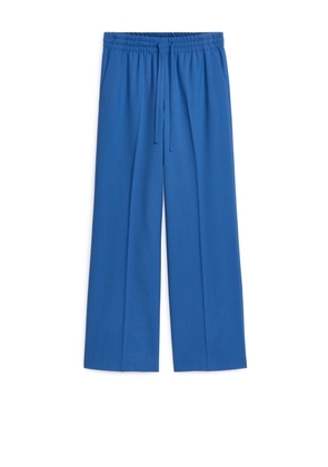 Wool Hopsack Trousers - Blue