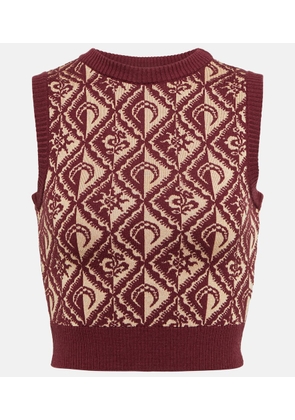 Marine Serre Jacquard wool-blend sweater vest