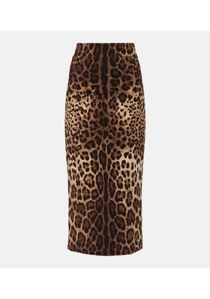 Dolce&Gabbana Leopard-print wool pencil skirt