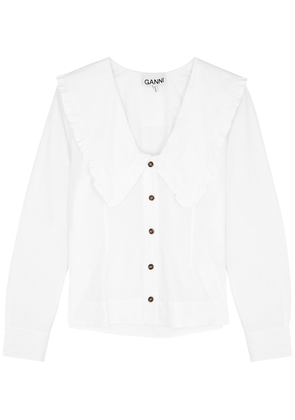 Ganni Cotton-poplin Shirt - White - 14