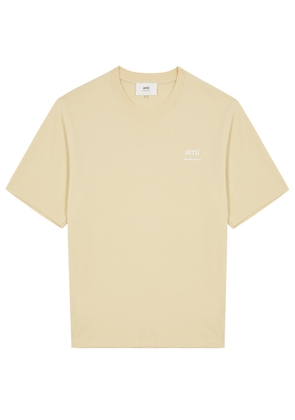 Ami Paris Logo-print Cotton T-shirt - Cream