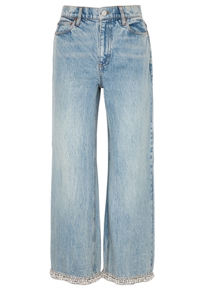 Alice + Olivia Ora Embellished Wide-leg Jeans - Blue - 25 (W25 / UK6 / XS)