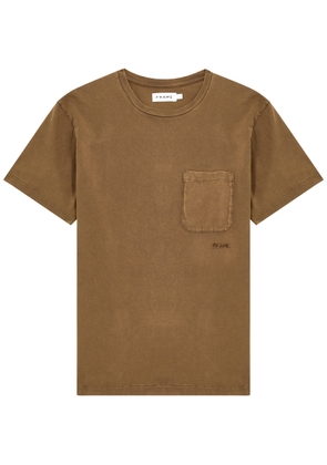 Frame Logo-embroidered Cotton T-shirt - Brown