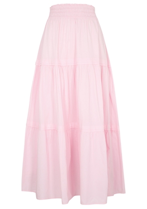 Loveshackfancy Phia Tiered Cotton Maxi Skirt - Pink - L (UK14 / L)
