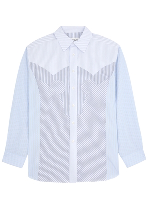 Maison Margiela Panelled Striped Cotton Shirt - White And Blue - 38 (C15 / S)