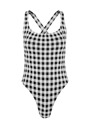 Leslie Amon Cindy Checked Swimsuit - Black And White - L (UK14 / L)