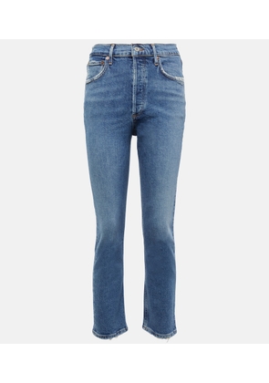 Agolde Riley high-rise cropped slim jeans