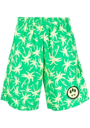 BARROW palm tree-print cotton shorts - Green