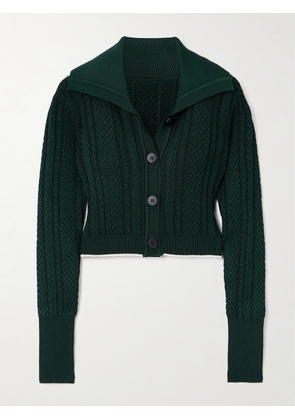 Jacquemus - Bela Cropped Cable-knit Cardigan - Green - FR32,FR34,FR36,FR38,FR40,FR42,FR44