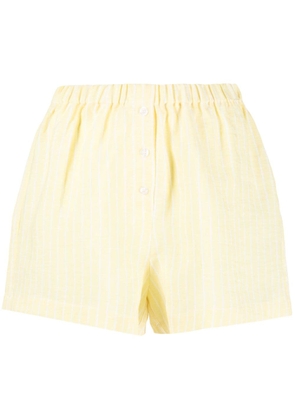 Forte Dei Marmi Couture elasticated-waistband striped linen shorts - Yellow
