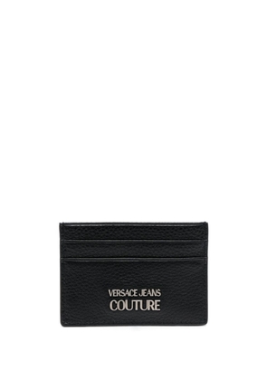 Versace Jeans Couture logo-plaque leather cardholder - Black