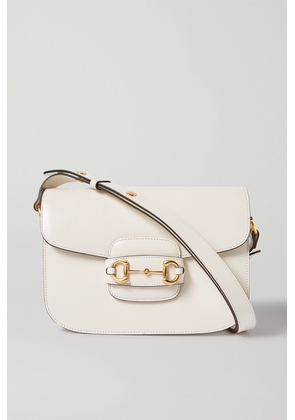 Gucci - 1955 Medium Horsebit-detailed Textured-leather Shoulder Bag - White - One size