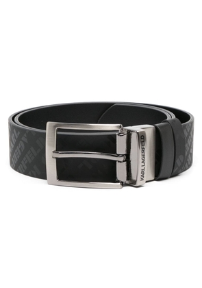Karl Lagerfeld logo-print reversible belt - Black