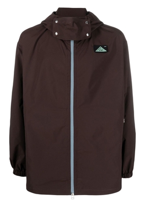 OAMC logo-patch hooded jacket - Brown