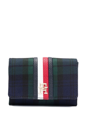 Tommy Hilfiger check-pattern fold-over purse - Blue