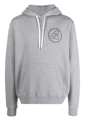 Autry logo-print cotton drawstring hoodie - Grey