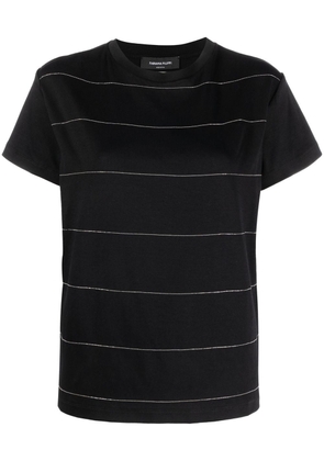 Fabiana Filippi stripe-pattern short-sleeved T-shirt - Black