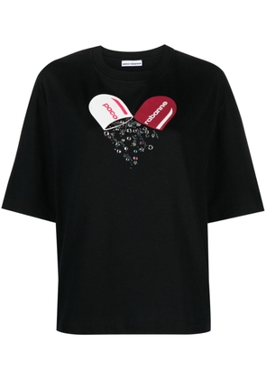 Rabanne graphic-print jersey T-shirt - Black