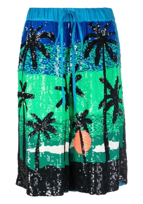 P.A.R.O.S.H. sequin-embellished drawstring shorts - Green