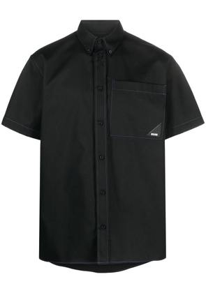MSGM contrast-stitching short-sleeve shirt - Black