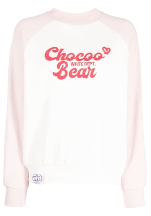CHOCOOLATE logo-print colour-block sweatshirt - White
