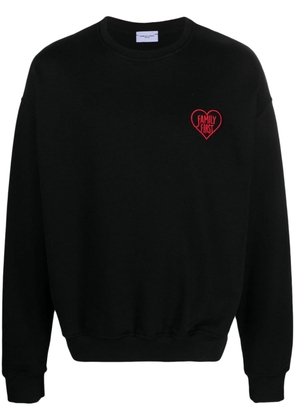Family First logo-embroidered cotton sweatshirt - Black
