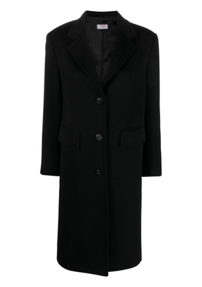 Alberto Biani single-breasted wool midi coat - Black