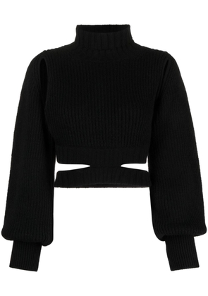 ANDREĀDAMO roll-neck cropped knit jumper - Black
