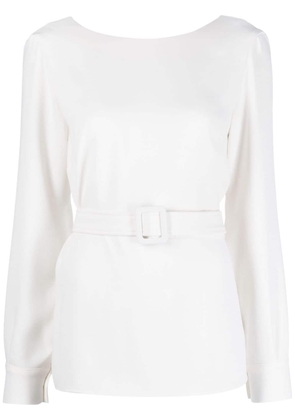 P.A.R.O.S.H. V-back belted blouse - Neutrals