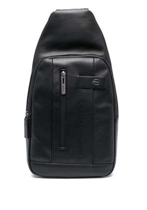 PIQUADRO logo-plaque zipped backpack - Black