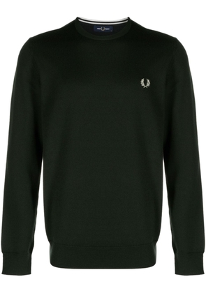 Fred Perry logo-embroidered crew-neck jumper - Green