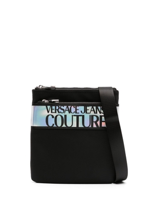 Versace Jeans Couture iridescent logo-jacquard messenger bag - Black