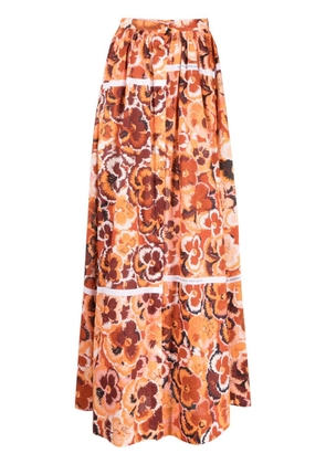 Vivetta floral-print maxi skirt - Orange