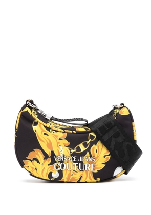 Versace Jeans Couture Barocco-print logo-plaque hobo bag - Black