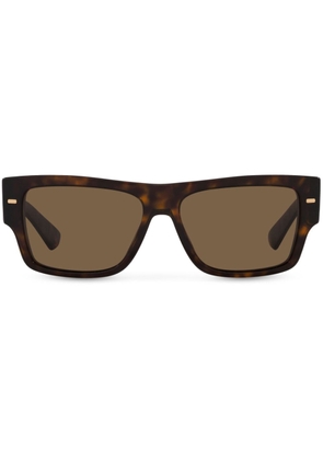 Dolce & Gabbana Eyewear Lusso Sartoriale rectangle-frame sunglasses - Brown